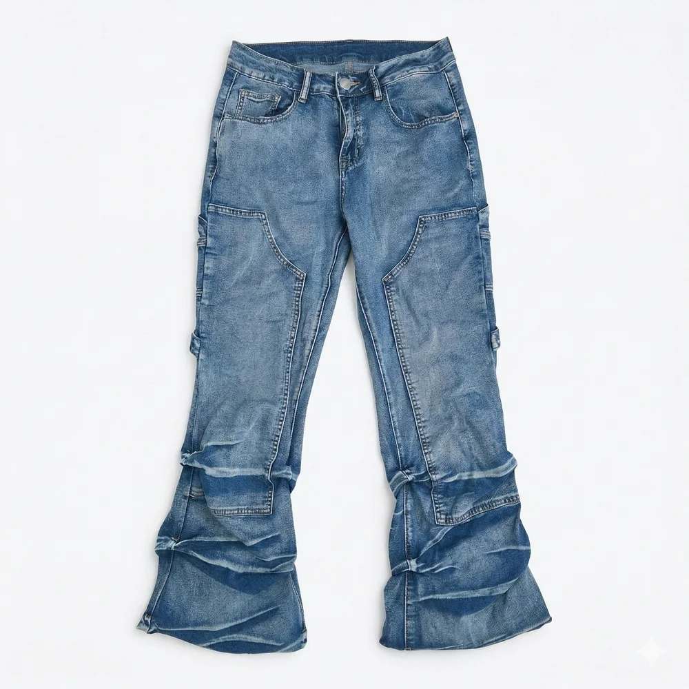 SHEIN Light Blue Wide Leg Jeans